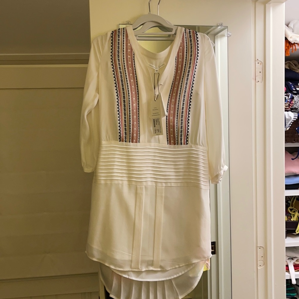 Veronica Beard Elm Embroidered shirt dress
